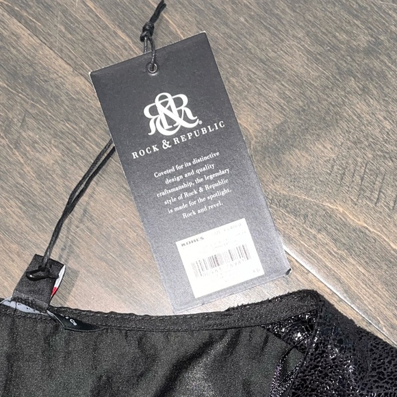 NWT NBW Black silk and leather tank top - Picture 6 of 6